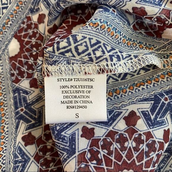 Como Vintage Women's Top Small Crochet Lace Semi Sheer 3/4 Sleeve Boho Flowy - Picture 4 of 7